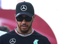 Lewis Hamilton of Mercedes before Sprint ahead of the Formula 1 Grand Prix of Qatar at Lusail International Circuit in Lusail, Qatar on Nove...