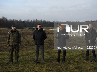 From left to right: Gen. Marek Wawrzyniak, Minister of Infrastructure Dariusz Klimczak, Prime Minister Donald Tusk, and Deputy Minister of N...