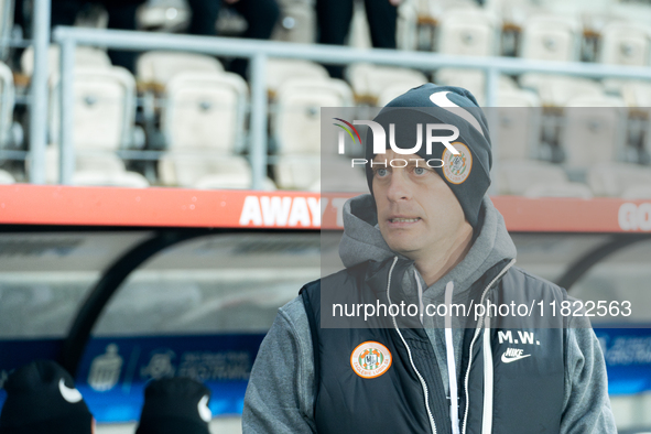 Zaglebie Lubin coach Marcin Wlodarski is present during the game between KS Cracovia and Zaglebie Lubin in Krakow, Poland, on November 29, 2...