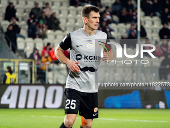 Michal Nalepa participates in the game between KS Cracovia and Zaglebie Lubin in Krakow, Poland, on November 29, 2024. This is a PKO BP Ekst...