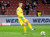 Goalkeeper Dominik Hladun plays during the game between KS Cracovia and Zaglebie Lubin in Krakow, Poland, on November 29, 2024. PKO BP Ekstr...