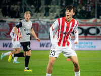 Fabian Bzdyl participates in the game between KS Cracovia and Zaglebie Lubin in Krakow, Poland, on November 29, 2024. This is a PKO BP Ekstr...