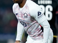 Jonathan David of LOSC Lille reacts during the UEFA Champions League 2024/25 League Phase MD5 match between Bologna FC and LOSC Lille at Sta...