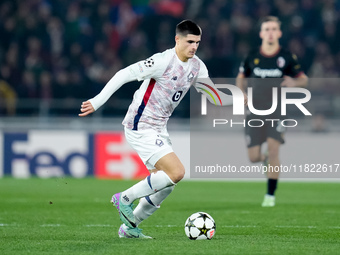 Matias Fernandez-Pardo of LOSC Lille during the UEFA Champions League 2024/25 League Phase MD5 match between Bologna FC and LOSC Lille at St...