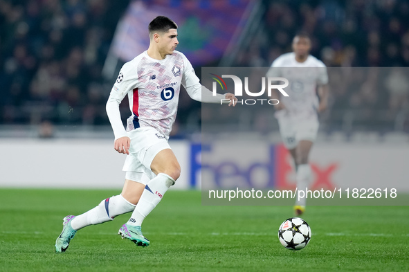 Matias Fernandez-Pardo of LOSC Lille during the UEFA Champions League 2024/25 League Phase MD5 match between Bologna FC and LOSC Lille at St...