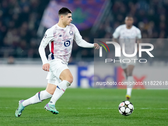 Matias Fernandez-Pardo of LOSC Lille during the UEFA Champions League 2024/25 League Phase MD5 match between Bologna FC and LOSC Lille at St...