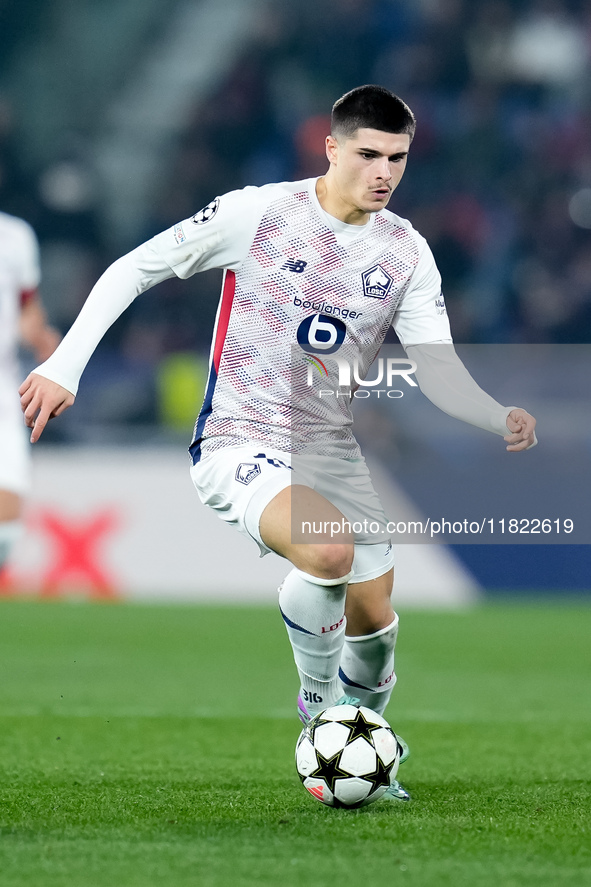 Matias Fernandez-Pardo of LOSC Lille during the UEFA Champions League 2024/25 League Phase MD5 match between Bologna FC and LOSC Lille at St...