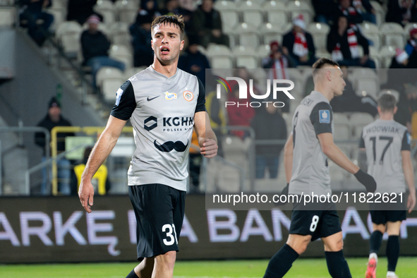 Igor Orlikowski participates in the game between KS Cracovia and Zaglebie Lubin in Krakow, Poland, on November 29, 2024. This is a PKO BP Ek...