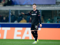 Sam Beukema of Bologna FC gestures during the UEFA Champions League 2024/25 League Phase MD5 match between Bologna FC and LOSC Lille at Stad...