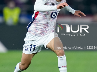 Osame Sahraoui of LOSC Lille during the UEFA Champions League 2024/25 League Phase MD5 match between Bologna FC and LOSC Lille at Stadio Ren...