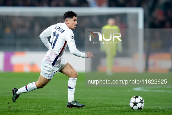 Osame Sahraoui of LOSC Lille during the UEFA Champions League 2024/25 League Phase MD5 match between Bologna FC and LOSC Lille at Stadio Ren...