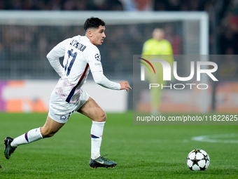 Osame Sahraoui of LOSC Lille during the UEFA Champions League 2024/25 League Phase MD5 match between Bologna FC and LOSC Lille at Stadio Ren...