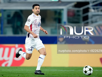 Benjamin Andre' of LOSC Lille during the UEFA Champions League 2024/25 League Phase MD5 match between Bologna FC and LOSC Lille at Stadio Re...