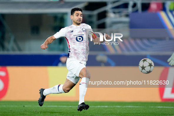 Benjamin Andre' of LOSC Lille during the UEFA Champions League 2024/25 League Phase MD5 match between Bologna FC and LOSC Lille at Stadio Re...