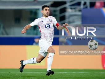 Benjamin Andre' of LOSC Lille during the UEFA Champions League 2024/25 League Phase MD5 match between Bologna FC and LOSC Lille at Stadio Re...