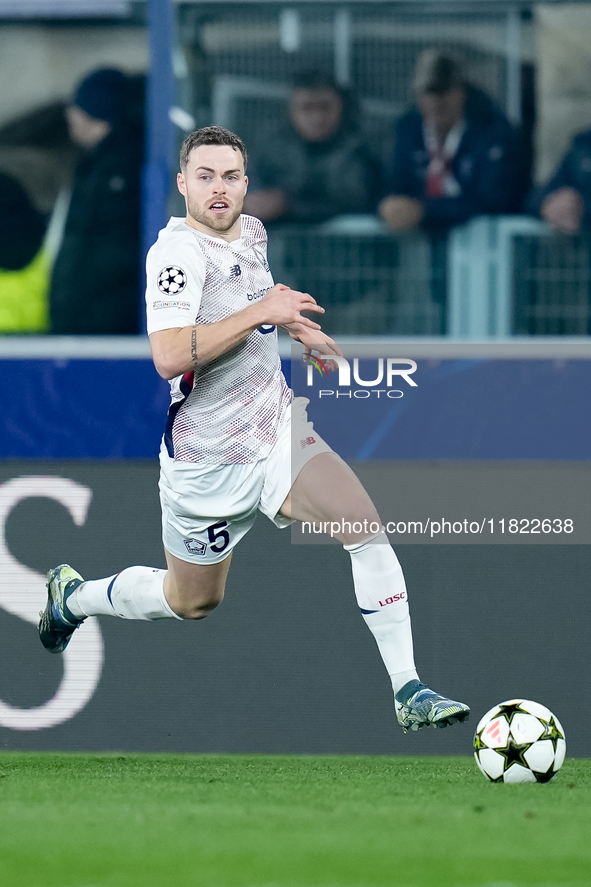 Gabriel Gudmundsson of LOSC Lille during the UEFA Champions League 2024/25 League Phase MD5 match between Bologna FC and LOSC Lille at Stadi...