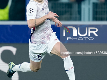 Gabriel Gudmundsson of LOSC Lille during the UEFA Champions League 2024/25 League Phase MD5 match between Bologna FC and LOSC Lille at Stadi...