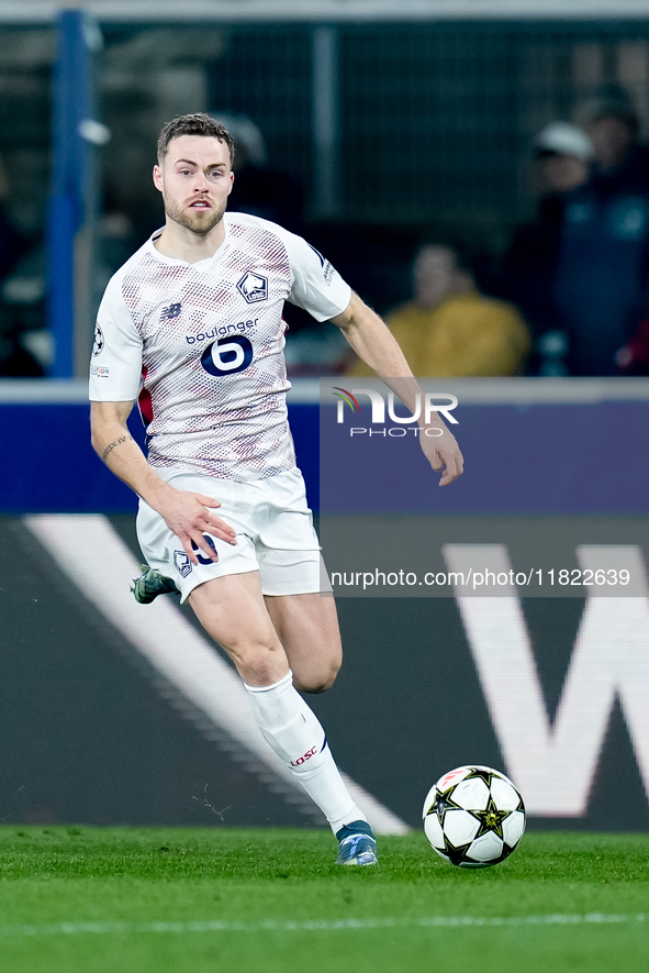 Gabriel Gudmundsson of LOSC Lille during the UEFA Champions League 2024/25 League Phase MD5 match between Bologna FC and LOSC Lille at Stadi...