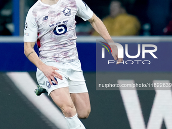 Gabriel Gudmundsson of LOSC Lille during the UEFA Champions League 2024/25 League Phase MD5 match between Bologna FC and LOSC Lille at Stadi...