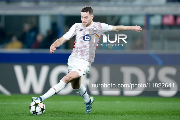 Gabriel Gudmundsson of LOSC Lille during the UEFA Champions League 2024/25 League Phase MD5 match between Bologna FC and LOSC Lille at Stadi...