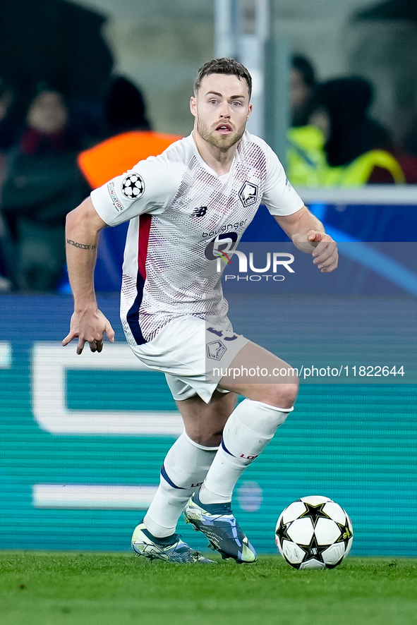 Gabriel Gudmundsson of LOSC Lille during the UEFA Champions League 2024/25 League Phase MD5 match between Bologna FC and LOSC Lille at Stadi...