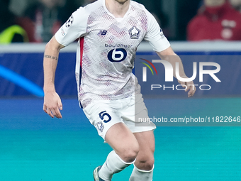 Gabriel Gudmundsson of LOSC Lille during the UEFA Champions League 2024/25 League Phase MD5 match between Bologna FC and LOSC Lille at Stadi...