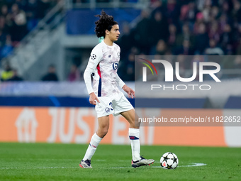 Ayyoub Bouaddi of LOSC Lille during the UEFA Champions League 2024/25 League Phase MD5 match between Bologna FC and LOSC Lille at Stadio Ren...