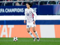 Ayyoub Bouaddi of LOSC Lille during the UEFA Champions League 2024/25 League Phase MD5 match between Bologna FC and LOSC Lille at Stadio Ren...