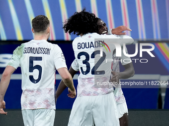 Ngal'ayel Mukau of LOSC Lille celebrates after scoring second goal during the UEFA Champions League 2024/25 League Phase MD5 match between B...