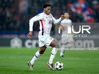 Jonathan David of LOSC Lille during the UEFA Champions League 2024/25 League Phase MD5 match between Bologna FC and LOSC Lille at Stadio Ren...