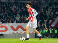 Fabian Bzdyl participates in the game between KS Cracovia and Zaglebie Lubin in Krakow, Poland, on November 29, 2024. This is a PKO BP Ekstr...