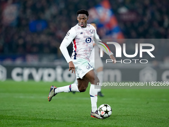 Jonathan David of LOSC Lille during the UEFA Champions League 2024/25 League Phase MD5 match between Bologna FC and LOSC Lille at Stadio Ren...