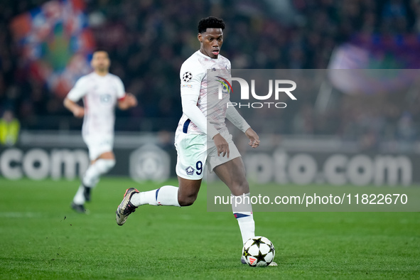 Jonathan David of LOSC Lille during the UEFA Champions League 2024/25 League Phase MD5 match between Bologna FC and LOSC Lille at Stadio Ren...