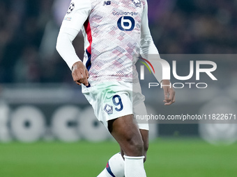 Jonathan David of LOSC Lille during the UEFA Champions League 2024/25 League Phase MD5 match between Bologna FC and LOSC Lille at Stadio Ren...