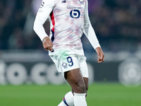 Jonathan David of LOSC Lille during the UEFA Champions League 2024/25 League Phase MD5 match between Bologna FC and LOSC Lille at Stadio Ren...