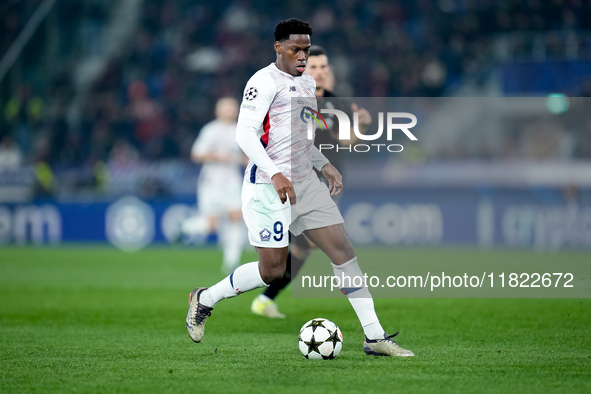 Jonathan David of LOSC Lille during the UEFA Champions League 2024/25 League Phase MD5 match between Bologna FC and LOSC Lille at Stadio Ren...