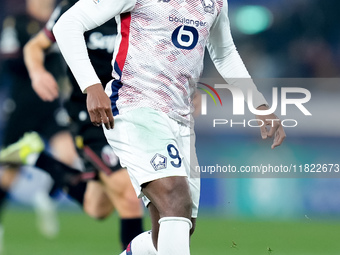 Jonathan David of LOSC Lille during the UEFA Champions League 2024/25 League Phase MD5 match between Bologna FC and LOSC Lille at Stadio Ren...