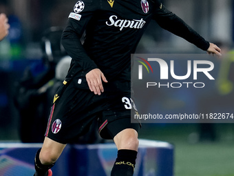 Juan Miranda of Bologna FC during the UEFA Champions League 2024/25 League Phase MD5 match between Bologna FC and LOSC Lille at Stadio Renat...