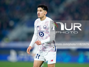 Osame Sahraoui of LOSC Lille looks on during the UEFA Champions League 2024/25 League Phase MD5 match between Bologna FC and LOSC Lille at S...