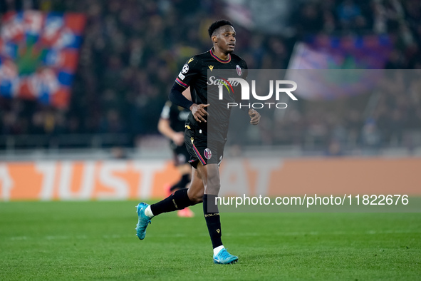 Jhon Lucumi of Bologna FC during the UEFA Champions League 2024/25 League Phase MD5 match between Bologna FC and LOSC Lille at Stadio Renato...