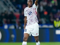 Bafode' Diakite' of LOSC Lille gestures during the UEFA Champions League 2024/25 League Phase MD5 match between Bologna FC and LOSC Lille at...