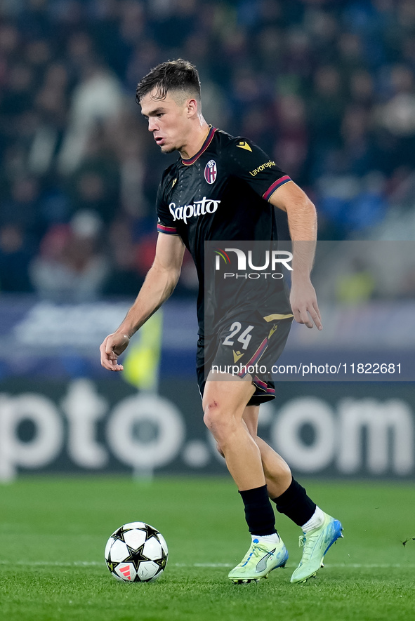 Thijs Dallinga of Bologna FC during the UEFA Champions League 2024/25 League Phase MD5 match between Bologna FC and LOSC Lille at Stadio Ren...