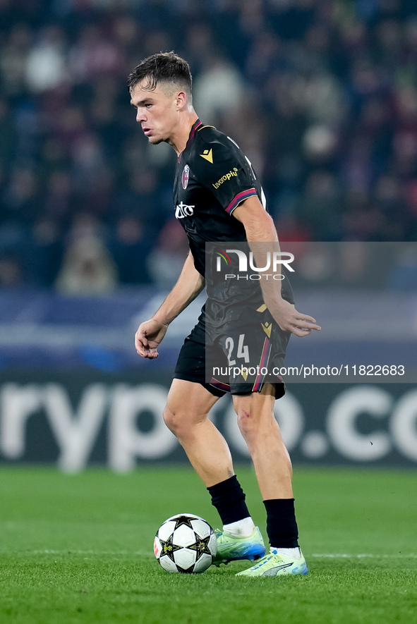 Thijs Dallinga of Bologna FC during the UEFA Champions League 2024/25 League Phase MD5 match between Bologna FC and LOSC Lille at Stadio Ren...