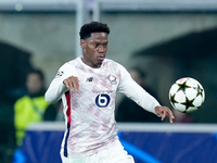 Jonathan David of LOSC Lille during the UEFA Champions League 2024/25 League Phase MD5 match between Bologna FC and LOSC Lille at Stadio Ren...