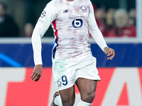 Jonathan David of LOSC Lille during the UEFA Champions League 2024/25 League Phase MD5 match between Bologna FC and LOSC Lille at Stadio Ren...