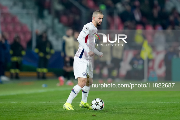 Edon Zhegrova of LOSC Lille during the UEFA Champions League 2024/25 League Phase MD5 match between Bologna FC and LOSC Lille at Stadio Rena...