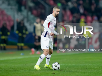 Edon Zhegrova of LOSC Lille during the UEFA Champions League 2024/25 League Phase MD5 match between Bologna FC and LOSC Lille at Stadio Rena...