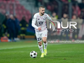 Edon Zhegrova of LOSC Lille during the UEFA Champions League 2024/25 League Phase MD5 match between Bologna FC and LOSC Lille at Stadio Rena...