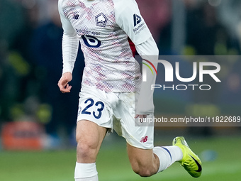 Edon Zhegrova of LOSC Lille during the UEFA Champions League 2024/25 League Phase MD5 match between Bologna FC and LOSC Lille at Stadio Rena...