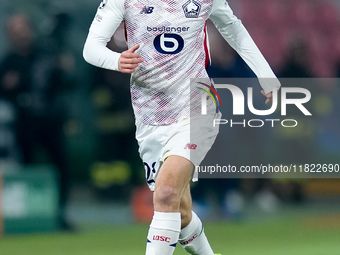 Edon Zhegrova of LOSC Lille during the UEFA Champions League 2024/25 League Phase MD5 match between Bologna FC and LOSC Lille at Stadio Rena...